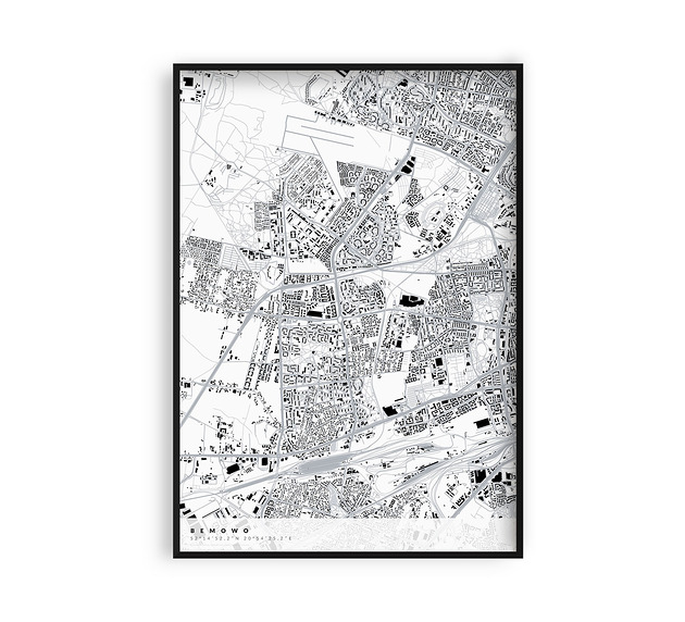 Plakat Bemowo - mapa dzielnicy Warszawy