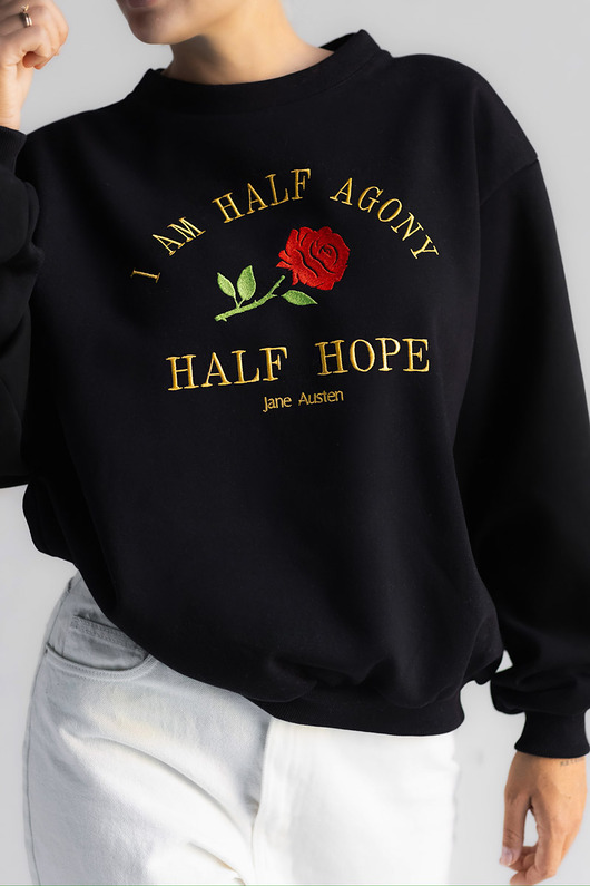 Bluza z haftem Jane Austen