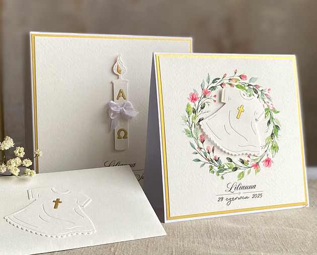Kartka na chrzest z pudełkiem i kopertą, C25