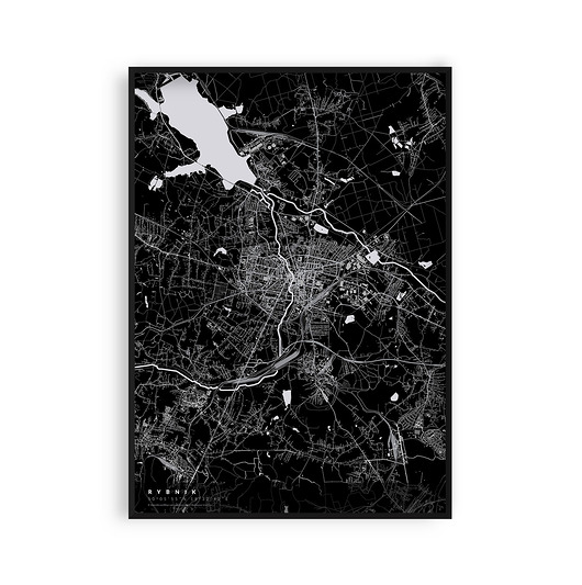 Rybnik - mapa miasta plakat z mapą Rybnika
