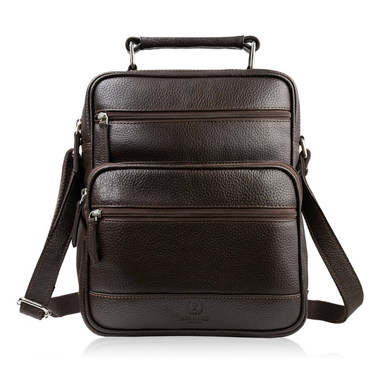 Torba męska skórzana na ramię listonoszka męska ciemnobrązowa Paolo Peruzzi
