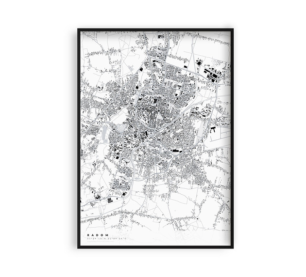 Radom - mapa miasta plakat z mapą Radomia