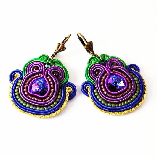 Sutaszowe kolczyki VIOLET