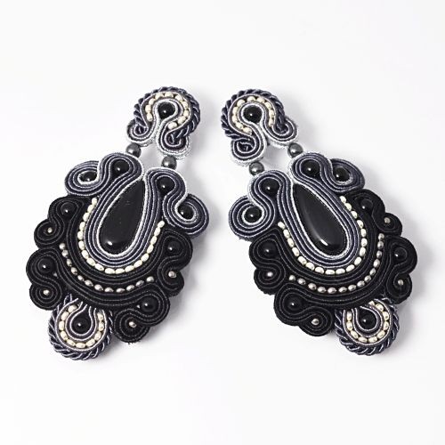 Sutaszowe kolczyki CHIC NOIR