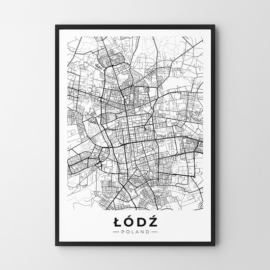 Plakat Mapa Łódź