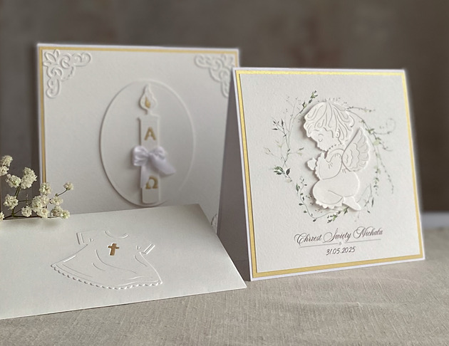 Kartka na chrzest z pudełkiem i kopertą, C63