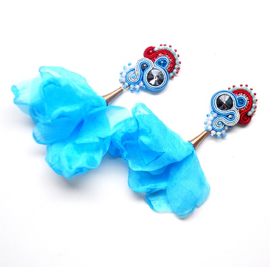 Sutaszowe kolczyki BLUE