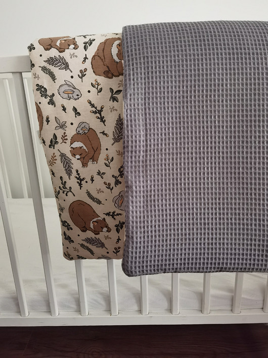 Dwustronny koc z wypełnieniem / pościel / narzuta (120x75cm)