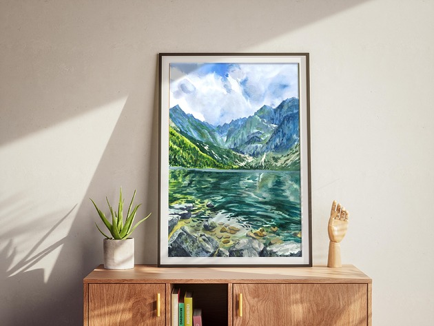 Tatry, Morskie Oko - akwarela A3