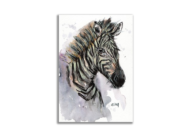 Obraz ręcznie malowany Zebra
