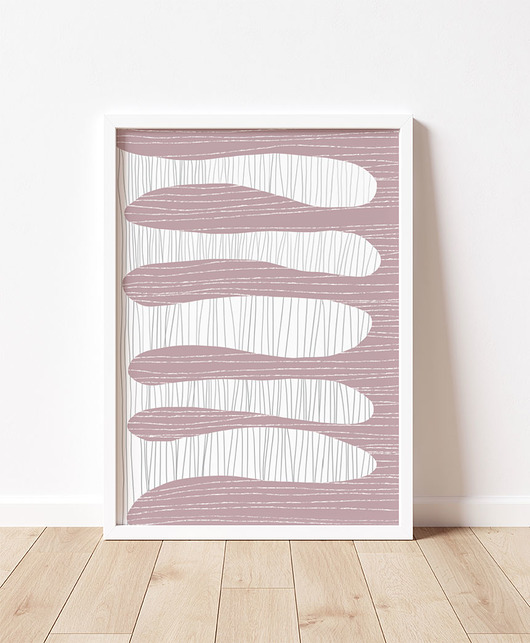 Abstrakcyjny minimalistyczny plakat, palony róż
