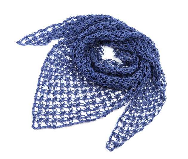 Chusta apaszka na szydełku jeansowa