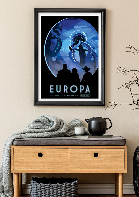Europa, księżyc Jowisza - plakat 50x70 cm NASA