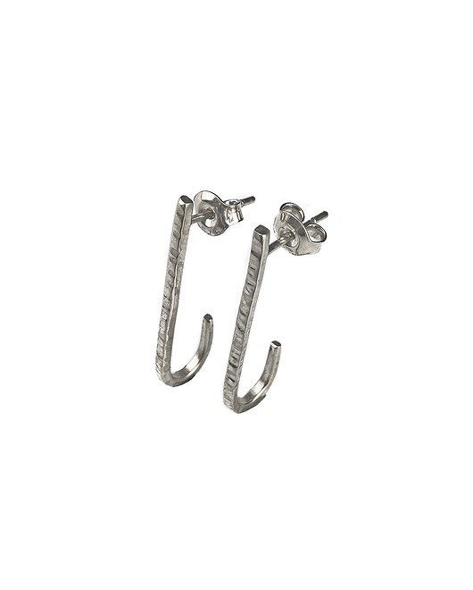 Kolczyki patyczki zagięte srebrne