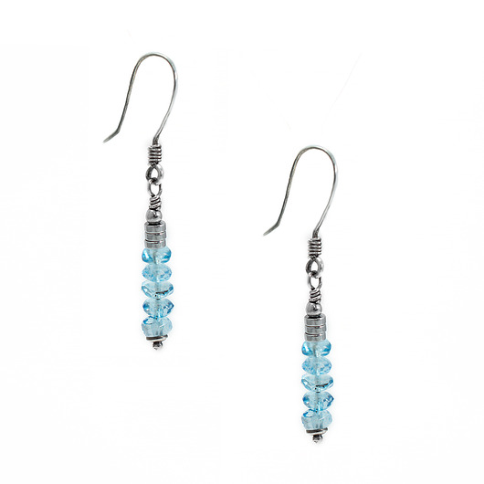 Topaz i srebro 925 - eleganckie klasyczne kolczyki