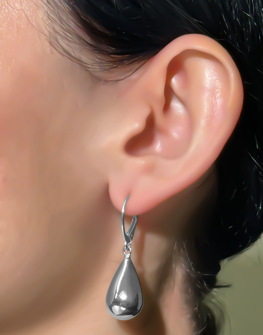 Kolczyki srebrne krople-bombka