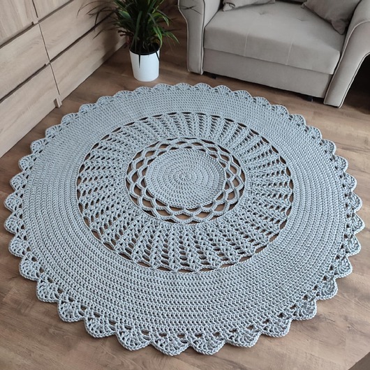 Dywan szydełkowy okrągły ze sznurka 170cm