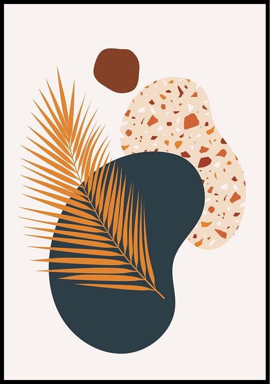 Plakat Żółty liść palmowy