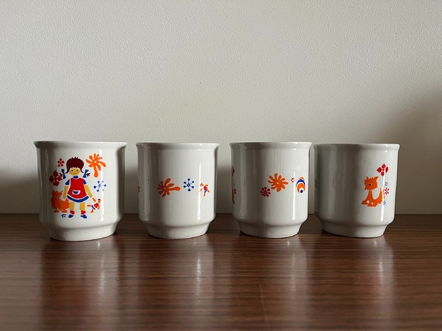 Zestaw 4 kubków barowych Chodzież, lata 70.