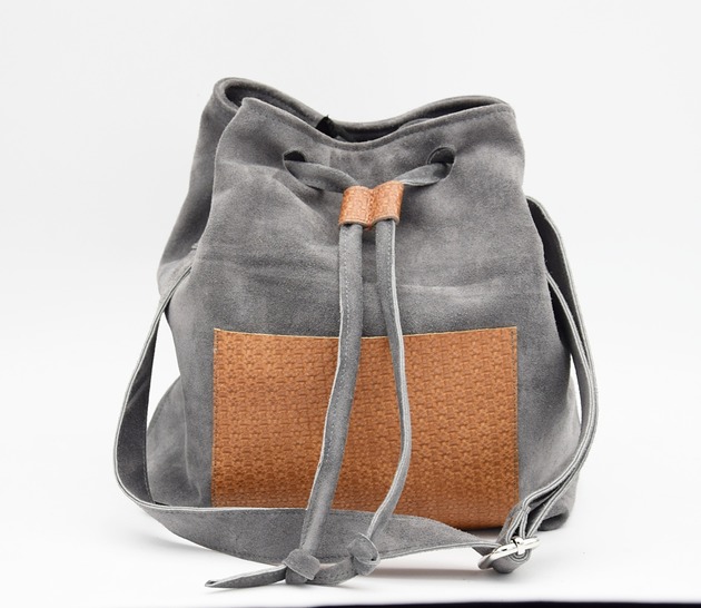 Torebka z szarego zamszu naturalnego - Jasmine