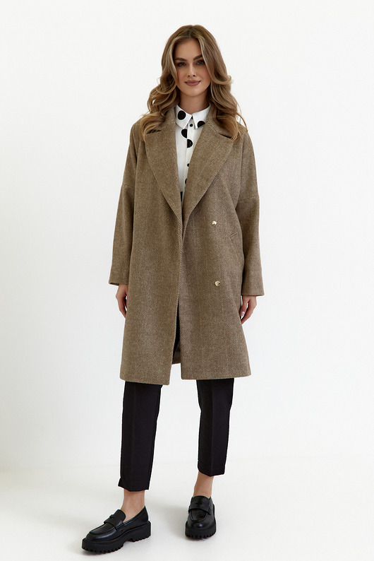 Płaszcz Jodełka Czekolada