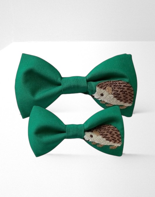 Zestaw muszek dla taty i syna jeż jeżyk zielony