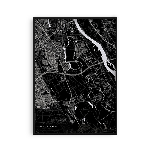 Plakat Mapa Wilanów, dzielnice Warszawy