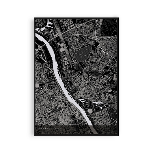 Plakat Mapa Pragi-Północ, dzielnice Warszawy