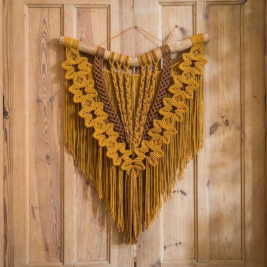 Makrama Sunflower miód/karmel