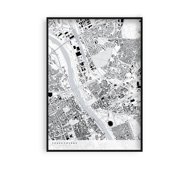 Plakat Mapa Pragi-Północ, dzielnice Warszawy