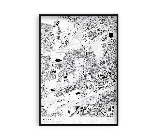 Plakat Mapa Wola, dzielnice Warszawy