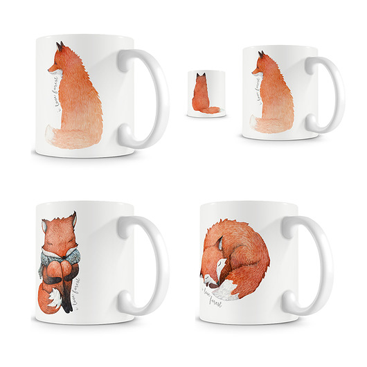 Zestaw 4 kubków. LIS - i love forest