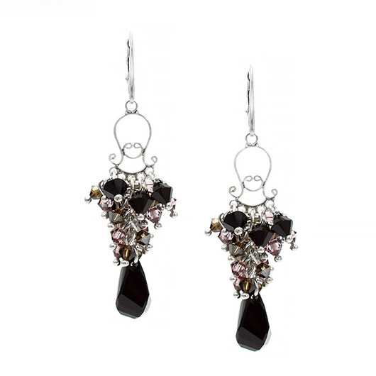 Kolczyki VINTAGE srebro 925 z kryształkami Swarovskiego