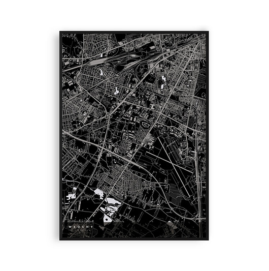 Plakat Mapa Włochy, dzielnice Warszawy