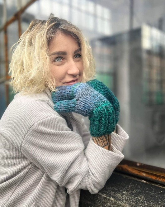 MAXCOLOR zielone rękawiczki morska toń