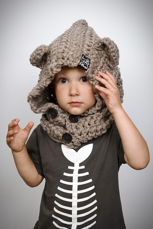 Kaptur Misiek 19 - CIEMNOBEŻOWY