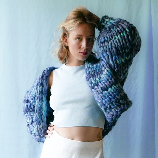 100% merino kolorowy kardigan oversize