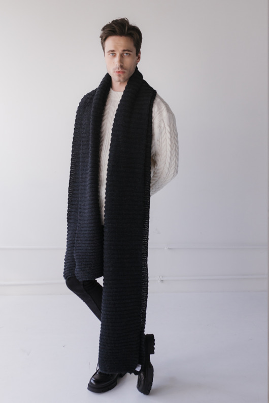Olbrzymi szal UNISEX, czarny