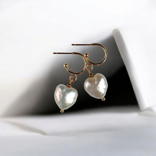 Serce - perła : kolczyki : wyjątkowy prezent PREMIUM