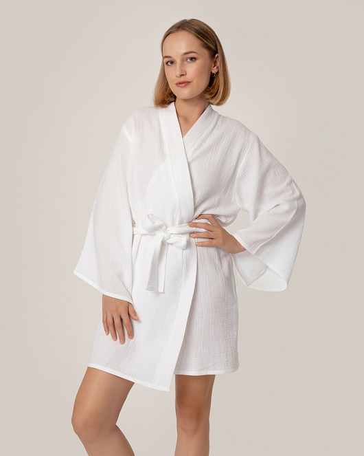 Kimono muślinowe białe