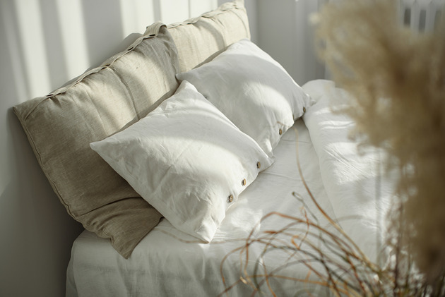 Lniana poszwa na kołdrę biała