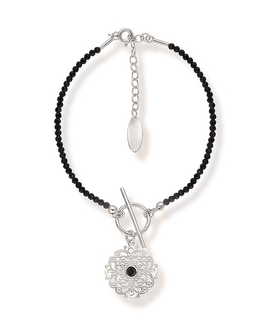 Bransoletka srebrna z ozdobnymi spinelami