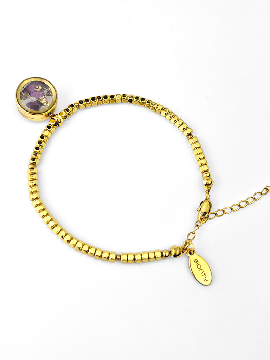 Bransoletka PAŹDZIERNIK hematyt, kosmos