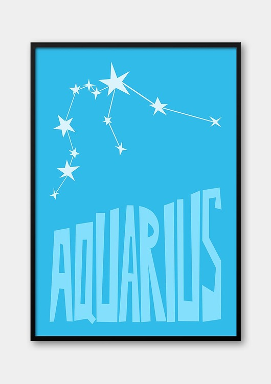 Plakat WODNIK - AQUARIUS Znaki Zodiaku Gwiazdozbiór