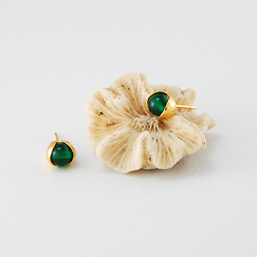 Kolczyki sztyfty Konwalie z zielonym onyksem