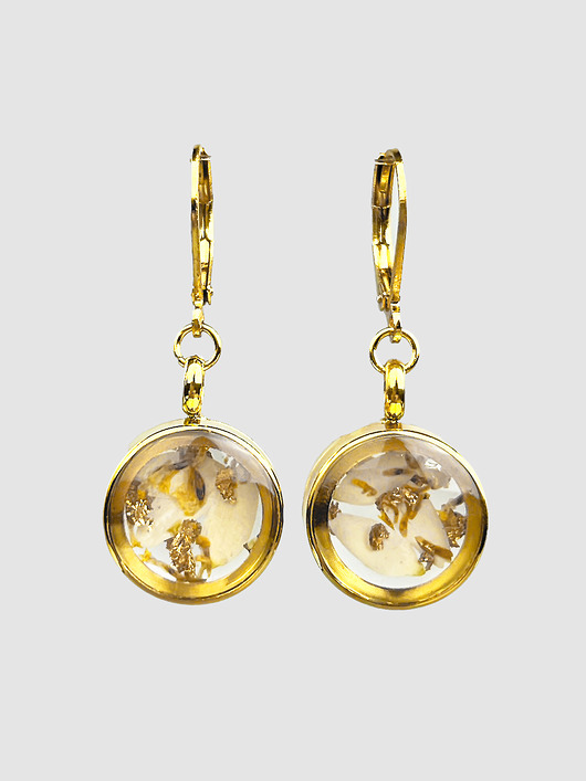 Stokrotka KWIECIEŃ kolczyki pozłacane wiszące