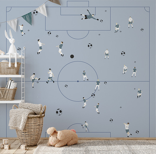 Tapeta dla dzieci Piłka Nożna (Blue Football)