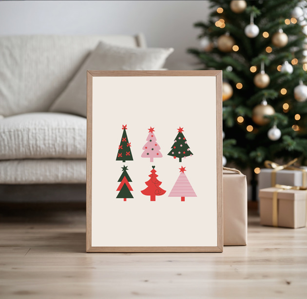 Świąteczny plakat - CHOINKI