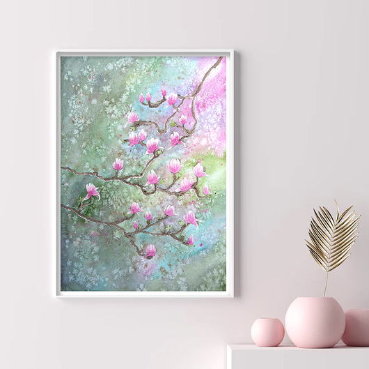 Oryginalna akwarela. Magnolia A3