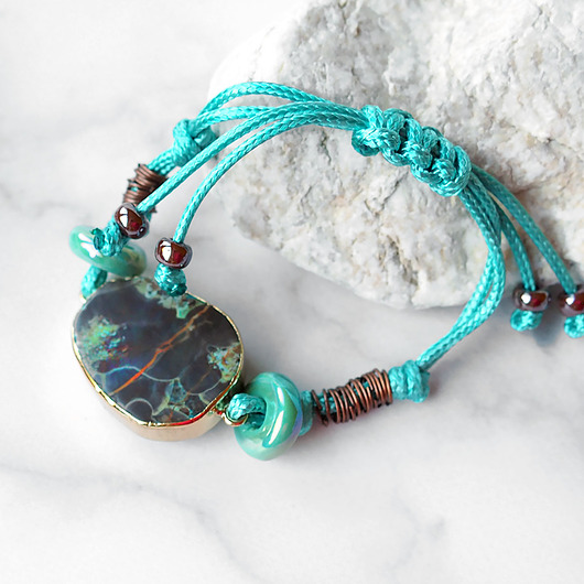 BRANSOLETA MADERA - unikatowa wyrazista z kamieniem